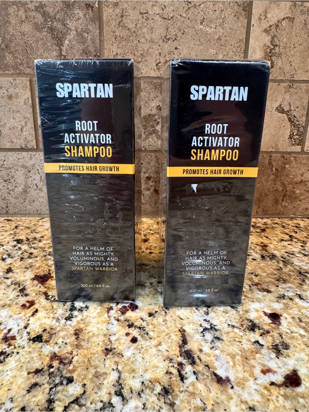Pack of 2‎ Spartan Root Activating Shampoo - Black with Beige Accent 100 ml